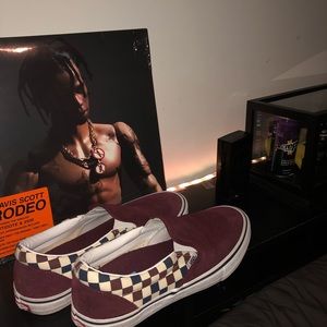 Maroon suede Vans